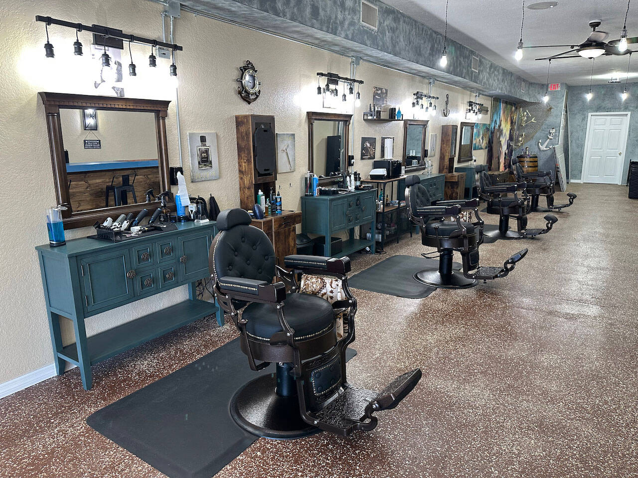 Inside Charlie's Barbershop on Treasure Island, Florida — Tami Lee's chair